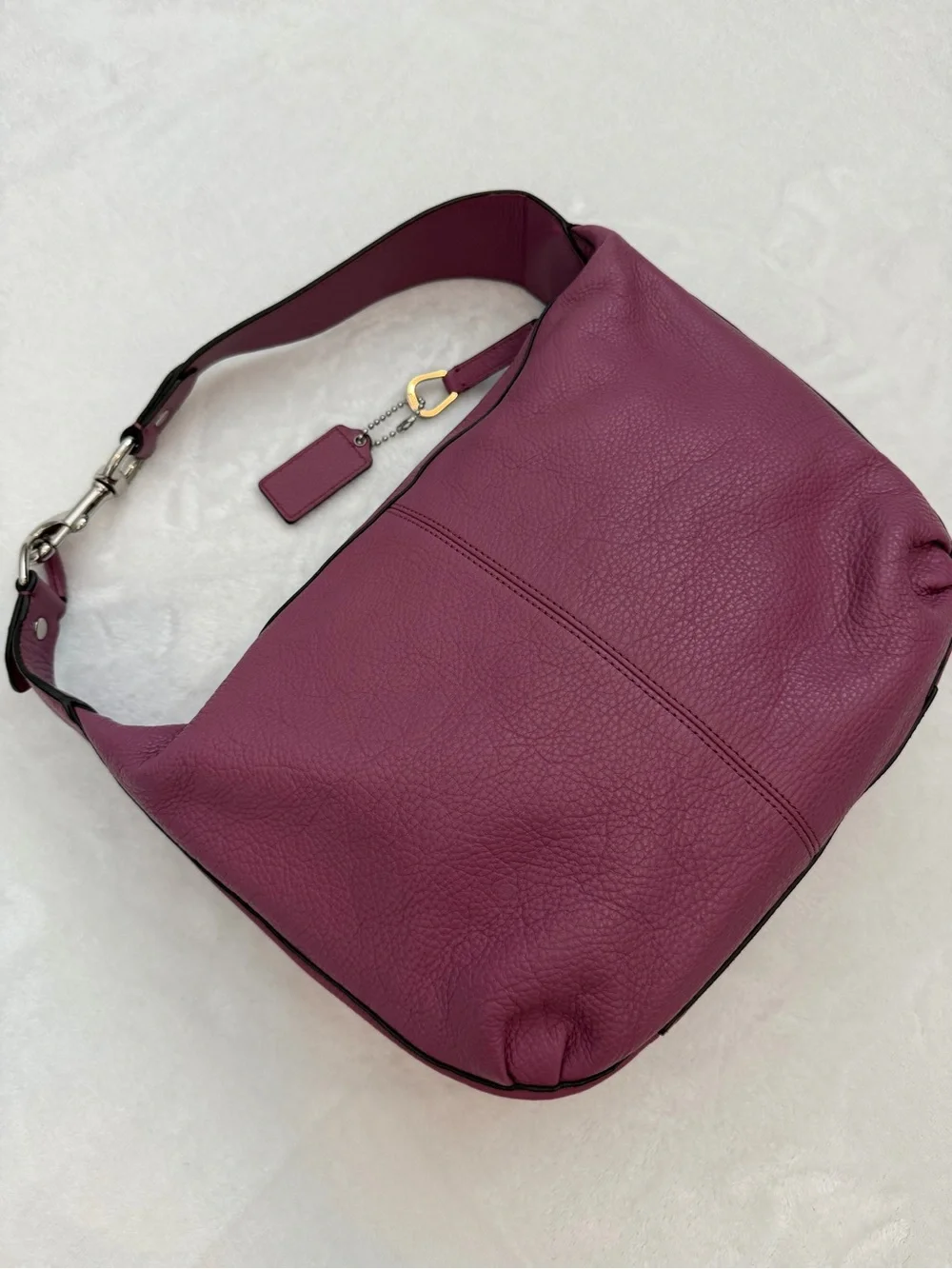 Coach Pebbled Leather Hobo Bag 2013 in Magenta